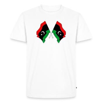 Two flags Libya - Men's Premium Organic T-Shirt - white - Front - Nico (187cm)
