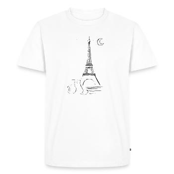 Paris et l’Amour - L’Amour des Chats avec la Tour Eiffel - T-shirt Premium bio Homme - blanc - Devant - Nico (187cm)