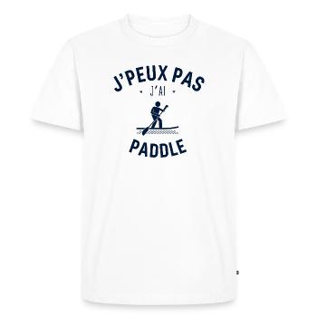 J peux pas j ai paddle - T-shirt Premium bio Homme - blanc - Devant - Nico (187cm)