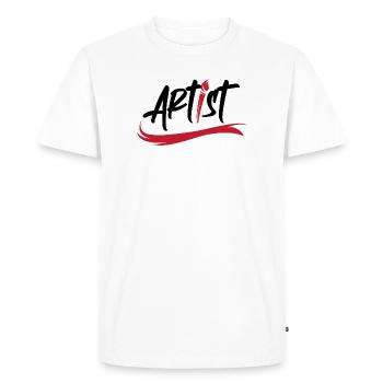 Icône d’art de logo de pinceau d’artiste icône de coup de pinceau - T-shirt Premium bio Homme - blanc - Devant - Nico (187cm)