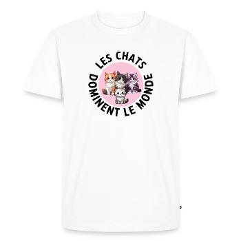 Les chats dominent le monde conspiration des chats - T-shirt Premium bio Homme - blanc - Devant - Nico (187cm)
