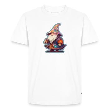 Nain avec un chapeau de magicien patchwork Camise fantastique - T-shirt Premium bio Homme - blanc - Devant - Nico (187cm)
