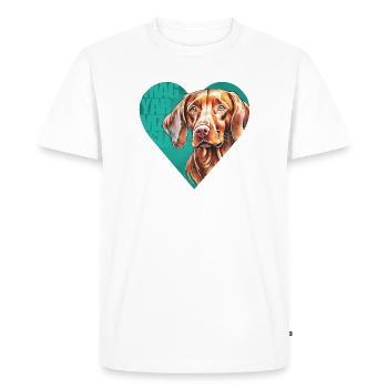 Magyar Vizsla Portrait - T-shirt Premium bio Homme - blanc - Devant - Nico (187cm)