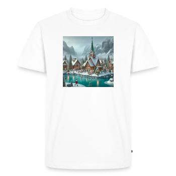 Village Scandinave Noël - T-shirt Premium bio Homme - blanc - Devant - Nico (187cm)