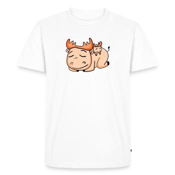 Moose Family - Moose with Baby - Men's Premium Organic T-Shirt - white - Front - Nico (187cm)
