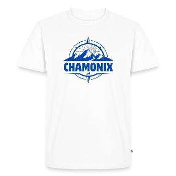 Chamonix, station de ski, domaine skiable - T-shirt Premium bio Homme - blanc - Devant - Nico (187cm)