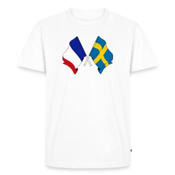 Drapeau de la France et drapeau de la Suède - T-shirt Premium bio Homme - blanc - Devant - Nico (187cm)