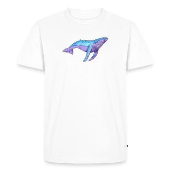 Humpback Whale Watercolor - Men's Premium Organic T-Shirt - white - Front - Nico (187cm)