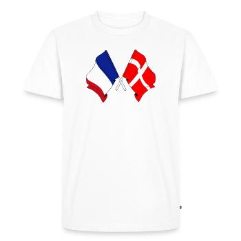 Drapeau de la France et drapeau du Danemark - T-shirt Premium bio Homme - blanc - Devant - Nico (187cm)