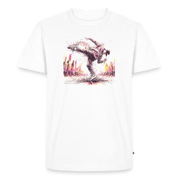 BREAK DANCE - T-shirt Premium bio Homme - blanc - Devant - Nico (187cm)