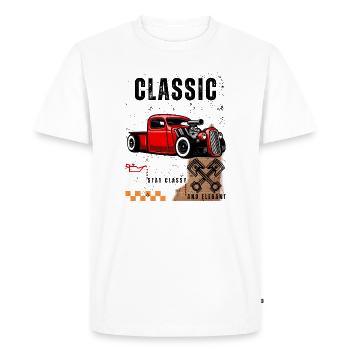 Vintage Red Hot Rod avec Art du piston - T-shirt Premium bio Homme - blanc - Devant - Nico (187cm)