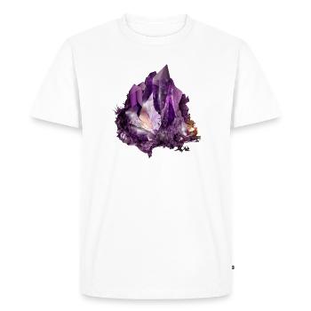 Luminous Violet Amethyst Crystal Motif - Men's Premium Organic T-Shirt - white - Front - Nico (187cm)