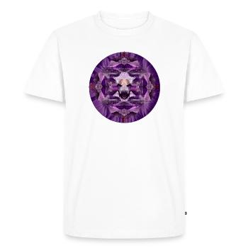 Luminous Violet Amethyst Crystal Motif - Men's Premium Organic T-Shirt - white - Front - Nico (187cm)