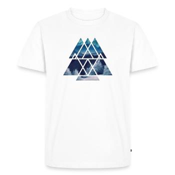 Géométrie de la montagne Azure - T-shirt Premium bio Homme - blanc - Devant - Nico (187cm)