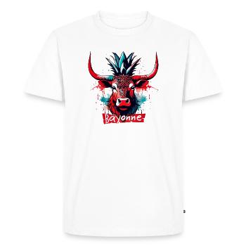 Féria de Bayonne ! Festayre - T-shirt Premium bio Homme - blanc - Devant - Nico (187cm)