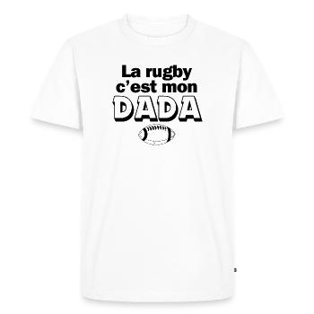 rugby, rugby humour, fan de rugby - T-shirt Premium bio Homme - blanc - Devant - Nico (187cm)