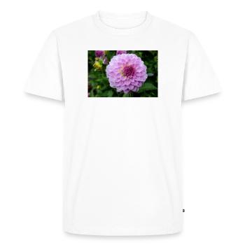 Dahlia Pink Pink Blossom ,Flower - Men's Premium Organic T-Shirt - white - Front - Nico (187cm)