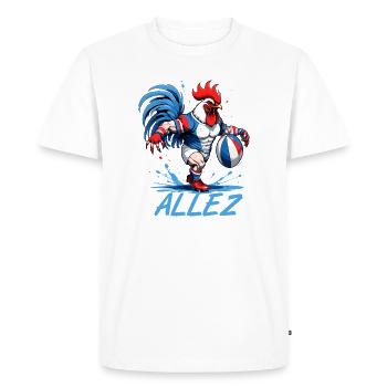 RUGBY FRANCE, sport aux couleurs bleu blanc rouge - T-shirt Premium bio Homme - blanc - Devant - Nico (187cm)