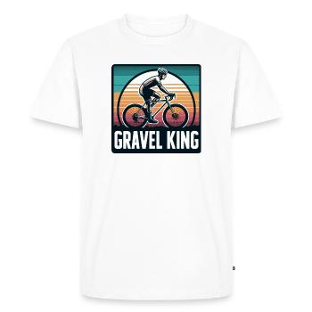 Gravel King Cyclisme Illustration - T-shirt Premium bio Homme - blanc - Devant - Nico (187cm)