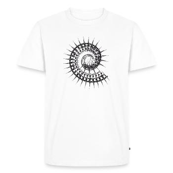 Escargot en forme de coquille en noir et blanc - T-shirt Premium bio Homme - blanc - Devant - Nico (187cm)