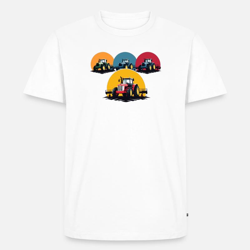 Bauer Traktor - Männer Premium Bio T-Shirt - Weiß