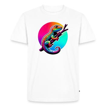 Gecko - T-shirt Premium bio Homme - blanc - Devant - Nico (187cm)