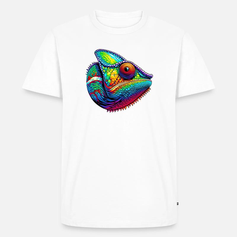 Chamäleon - Männer Premium Bio T-Shirt - Weiß