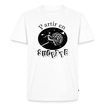 Partir en sucette - T-shirt Premium bio Homme - blanc - Devant - Nico (187cm)