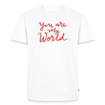 Tu es mon monde - T-shirt Premium bio Homme - blanc - Devant - Nico (187cm)