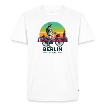 Berlin Skyline Cycling Illustration - Men's Premium Organic T-Shirt - white - Front - Nico (187cm)