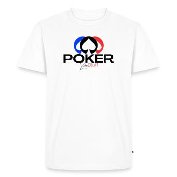 POKER Elegance "Zero bluff Poker outfit"  - T-shirt Premium bio Homme - blanc - Devant - Nico (187cm)