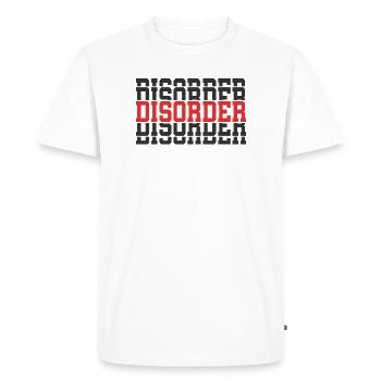 T-shirt désordre T-shirt cadeau texte empilé - T-shirt Premium bio Homme - blanc - Devant - Nico (187cm)