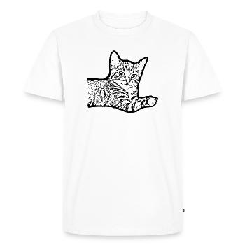 Cat Black Kitten Kitten - Men's Premium Organic T-Shirt - white - Front - Nico (187cm)