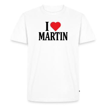 t-shirt j’aime Martin t-shirt idée cadeau - T-shirt Premium bio Homme - blanc - Devant - Nico (187cm)