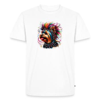 Yorkshire Terrier Punk - T-shirt Premium bio Homme - blanc - Devant - Nico (187cm)