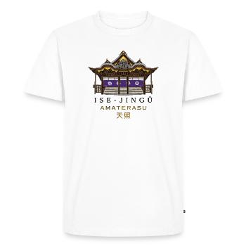 Sanctuaire d’Ise-jingu, Déesse du Soleil Amaterasu, Japon - T-shirt Premium bio Homme - blanc - Devant - Nico (187cm)