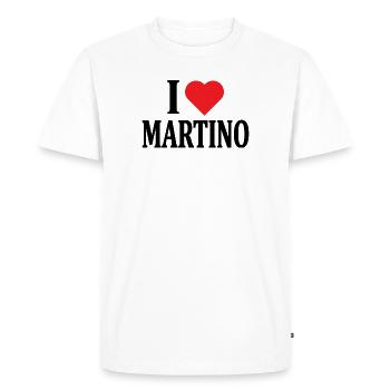 t-shirt j’aime Martino t-shirt idée cadeau - T-shirt Premium bio Homme - blanc - Devant - Nico (187cm)