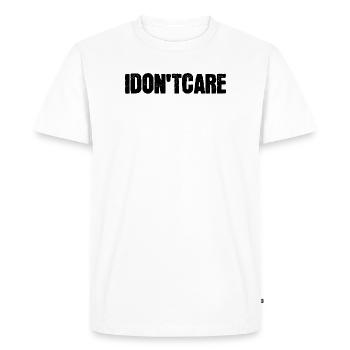 Je ne me soucie pas de la déclaration - T-shirt Premium bio Homme - blanc - Devant - Nico (187cm)