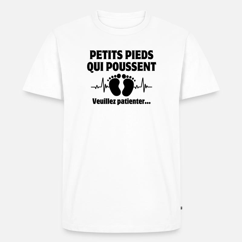 Werdender Vater, werdende Mutter, werdendes Baby - Männer Premium Bio T-Shirt - Weiß