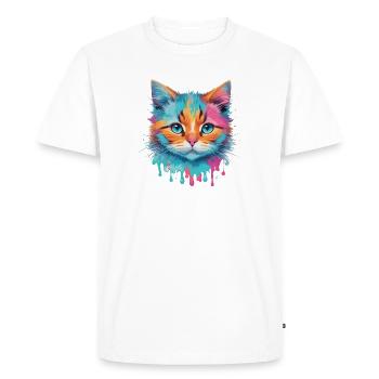 Chat mignon - T-shirt Premium bio Homme - blanc - Devant - Nico (187cm)