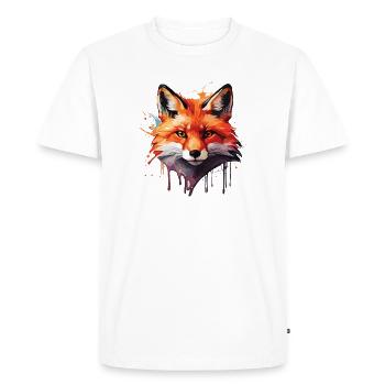Aquarelle Fox - T-shirt Premium bio Homme - blanc - Devant - Nico (187cm)