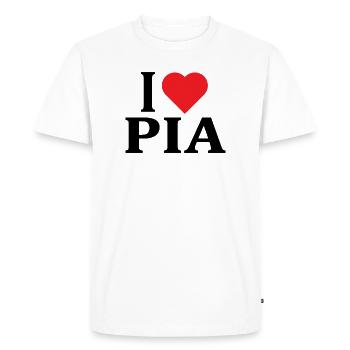Tee shirt J'aime Pia idée cadeau t-shirt - T-shirt Premium bio Homme - blanc - Devant - Nico (187cm)