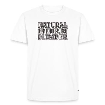 Grimpeur né - T-shirt Premium bio Homme - blanc - Devant - Nico (187cm)