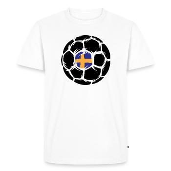 Handballeur Handball Suède Championnat d’Europe Symbole Logo icône - T-shirt Premium bio Homme - blanc - Devant - Nico (187cm)