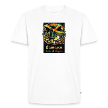 La Jamaïque, berceau du reggae - T-shirt Premium bio Homme - blanc - Devant - Nico (187cm)