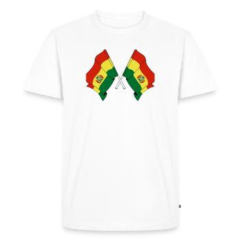 Deux drapeaux croisés depuis la Bolivie - T-shirt Premium bio Homme - blanc - Devant - Nico (187cm)