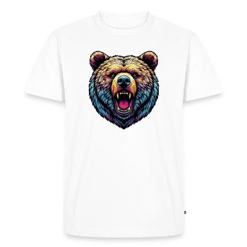 Ours féroce en colère - T-shirt Premium bio Homme - blanc - Devant - Nico (187cm)