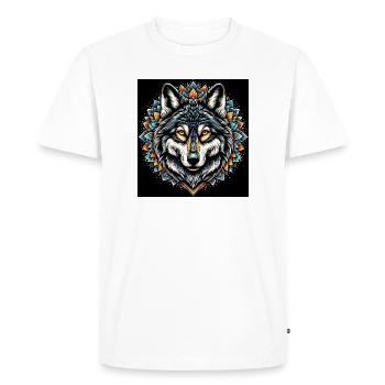 Wolf - Men's Premium Organic T-Shirt - white - Front - Nico (187cm)