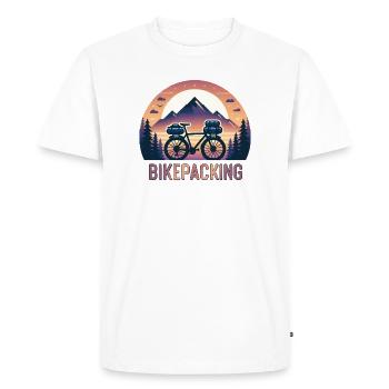Mountain Camping Bicycle Bikepacking Bike Packing - Men's Premium Organic T-Shirt - white - Front - Nico (187cm)