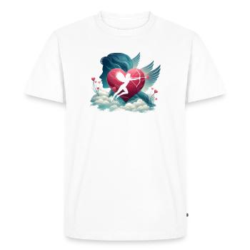 Cupidon Archer Oeuvre de cœur - T-shirt Premium bio Homme - blanc - Devant - Nico (187cm)